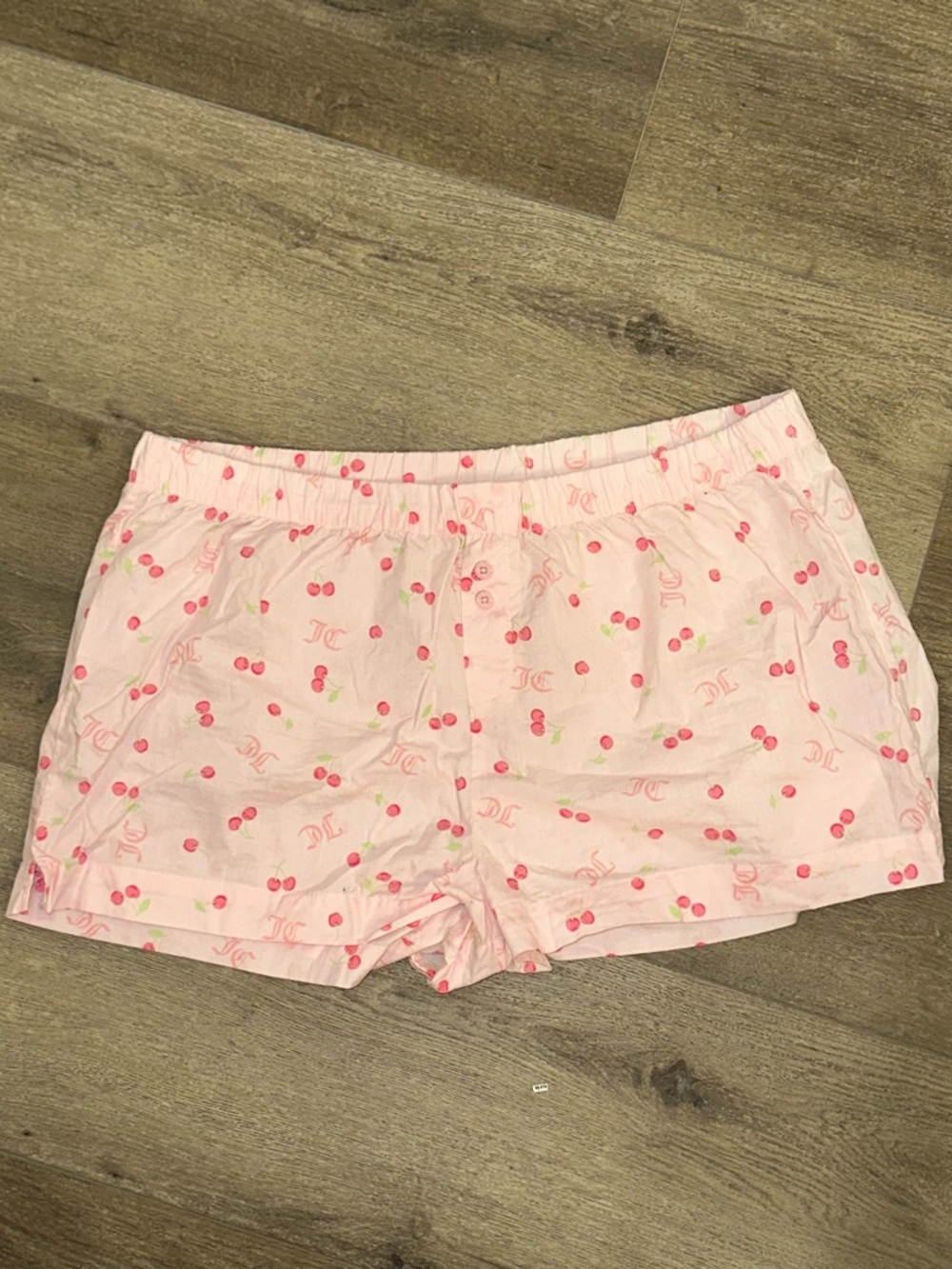 Juicy Couture Pink Cherry Print Athletic Lounge Shorts